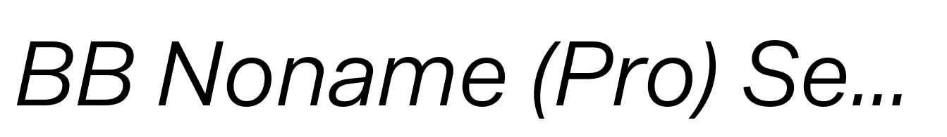 BB Noname (Pro) Semi Regular Italic